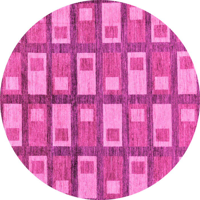 Round Abstract Pink Modern Rug, abs128pnk