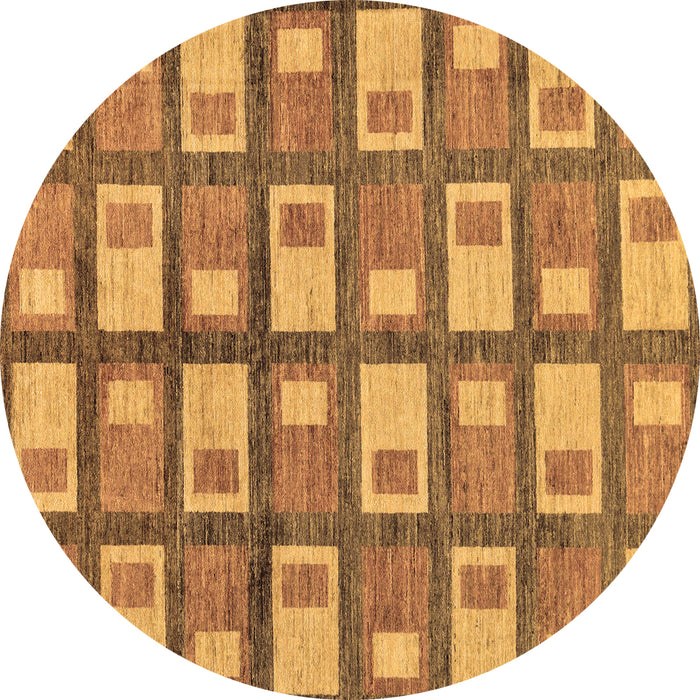 Round Abstract Brown Modern Rug, abs128brn