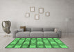 Machine Washable Abstract Emerald Green Modern Area Rugs in a Living Room,, wshabs128emgrn