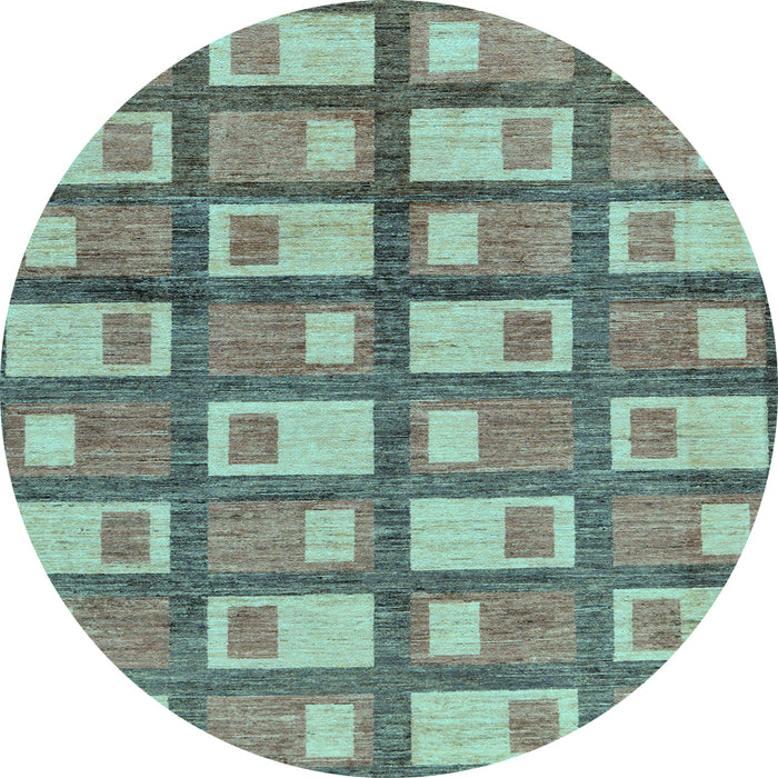 Round Abstract Light Blue Modern Rug, abs128lblu