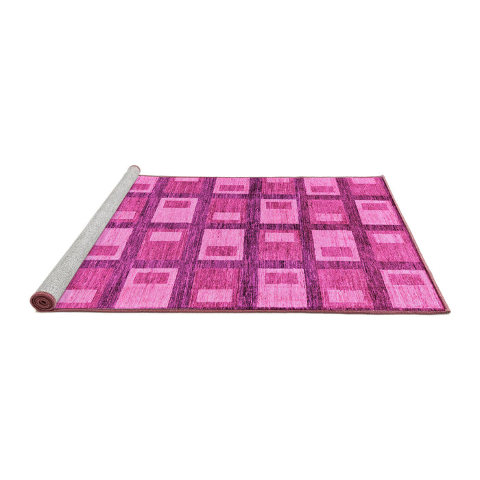 Sideview of Machine Washable Abstract Pink Modern Rug, wshabs128pnk