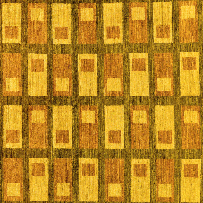 Square Machine Washable Abstract Yellow Modern Rug, wshabs128yw