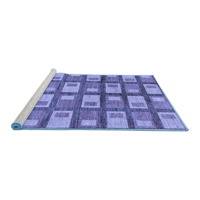 Sideview of Machine Washable Abstract Blue Modern Rug, wshabs128blu