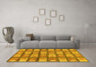 Machine Washable Abstract Yellow Modern Rug in a Living Room, wshabs128yw