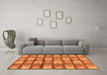 Machine Washable Abstract Orange Modern Area Rugs in a Living Room, wshabs128org