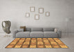 Machine Washable Abstract Brown Modern Rug in a Living Room,, wshabs128brn