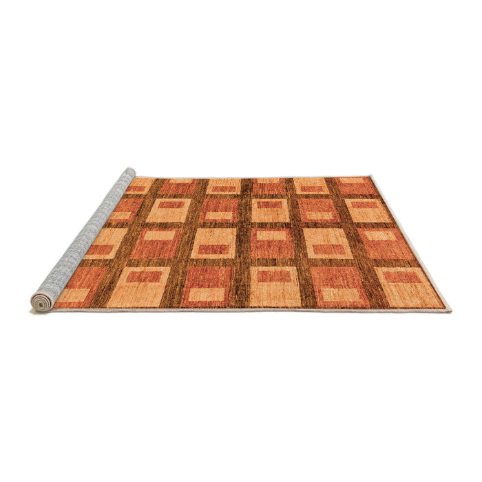 Sideview of Machine Washable Abstract Orange Modern Area Rugs, wshabs128org