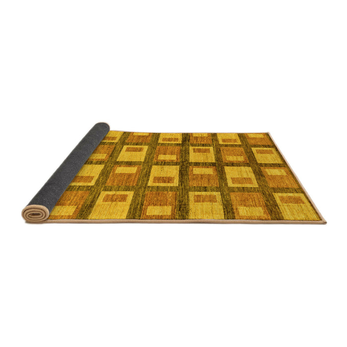 Sideview of Abstract Yellow Modern Rug, abs128yw