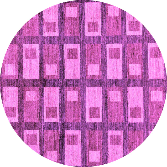 Round Machine Washable Abstract Purple Modern Area Rugs, wshabs128pur