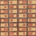 Square Abstract Red Modern Rug, abs128