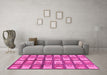 Machine Washable Abstract Pink Modern Rug in a Living Room, wshabs128pnk