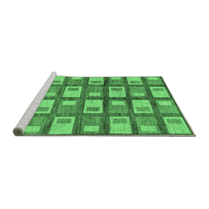 Sideview of Machine Washable Abstract Emerald Green Modern Area Rugs, wshabs128emgrn