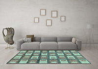 Machine Washable Abstract Light Blue Modern Rug, wshabs128lblu