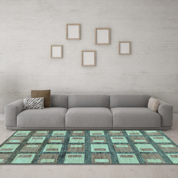 Machine Washable Abstract Light Blue Modern Rug in a Living Room, wshabs128lblu