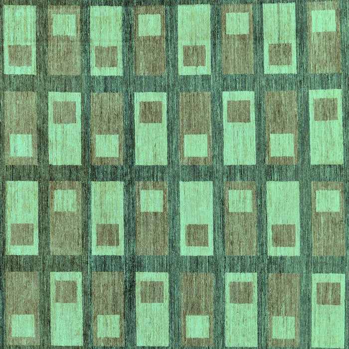 Square Abstract Turquoise Modern Rug, abs128turq