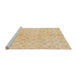 Sideview of Machine Washable Abstract Yellow Rug, wshabs1290