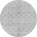 Round Machine Washable Abstract Gray Modern Rug, wshabs1290gry