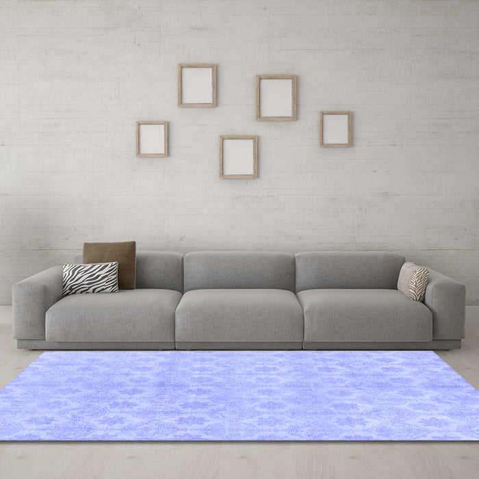 Machine Washable Abstract Blue Modern Rug in a Living Room, wshabs1290blu