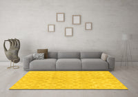 Machine Washable Abstract Yellow Modern Rug, wshabs1290yw