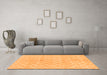 Machine Washable Abstract Orange Modern Area Rugs in a Living Room, wshabs1290org