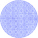 Round Abstract Blue Modern Rug, abs1290blu