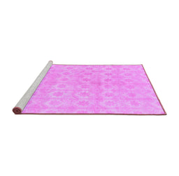 Sideview of Machine Washable Abstract Purple Modern Area Rugs, wshabs1290pur