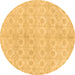 Round Abstract Brown Modern Rug, abs1290brn