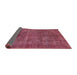 Sideview of Abstract Dark Pink Modern Rug, abs1291