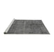 Sideview of Machine Washable Abstract Gray Modern Rug, wshabs1291gry