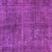 Square Machine Washable Abstract Purple Modern Area Rugs, wshabs1291pur