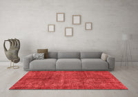 Machine Washable Abstract Red Modern Rug, wshabs1291red