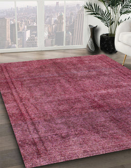 Machine Washable Abstract Dark Pink Rug in a Family Room, wshabs1291