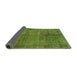 Sideview of Abstract Green Modern Rug, abs1291grn