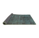 Sideview of Abstract Turquoise Modern Rug, abs1291turq