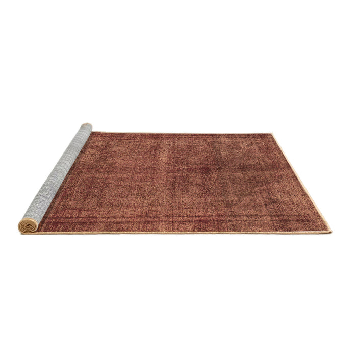 Sideview of Machine Washable Abstract Brown Modern Rug, wshabs1291brn