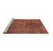 Sideview of Machine Washable Abstract Brown Modern Rug, wshabs1291brn