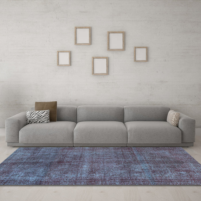 Machine Washable Abstract Light Blue Modern Rug in a Living Room, wshabs1291lblu