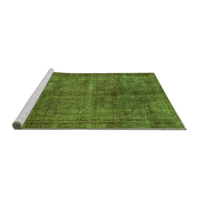 Sideview of Machine Washable Abstract Green Modern Area Rugs, wshabs1291grn