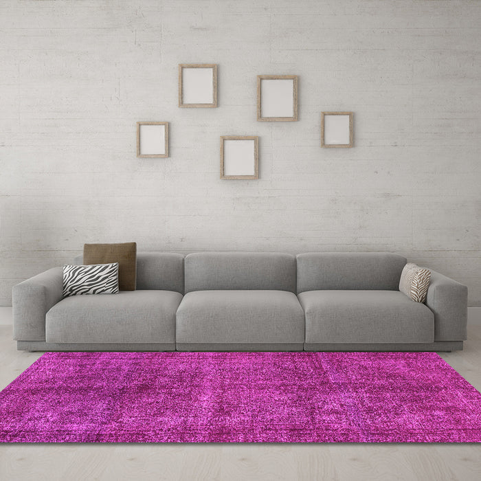 Machine Washable Abstract Pink Modern Rug in a Living Room, wshabs1291pnk