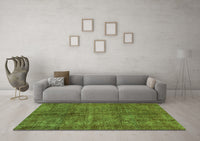 Machine Washable Abstract Green Modern Rug, wshabs1291grn