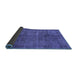 Sideview of Abstract Blue Modern Rug, abs1291blu