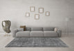 Machine Washable Abstract Gray Modern Rug in a Living Room,, wshabs1291gry