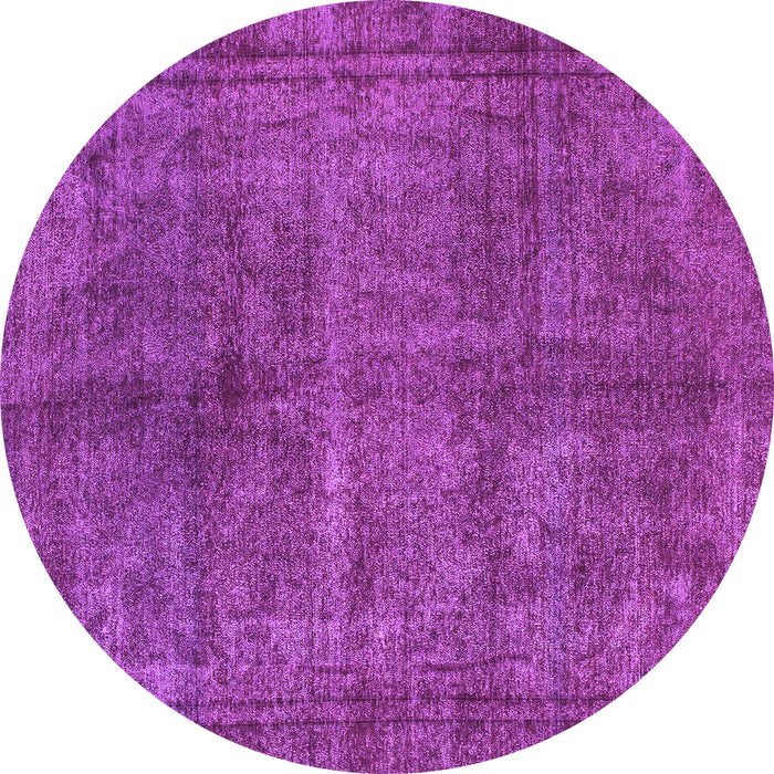 Round Machine Washable Abstract Purple Modern Area Rugs, wshabs1291pur