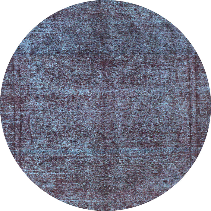 Round Abstract Light Blue Modern Rug, abs1291lblu