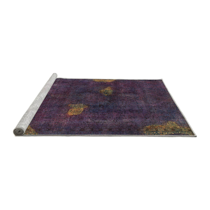 Sideview of Machine Washable Abstract Purple Rug, wshabs1292
