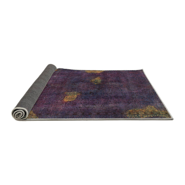 Sideview of Abstract Purple Modern Rug, abs1292