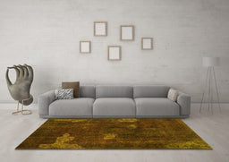 Machine Washable Abstract Yellow Modern Rug in a Living Room, wshabs1292yw