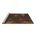 Sideview of Machine Washable Abstract Brown Modern Rug, wshabs1292brn