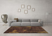 Machine Washable Abstract Brown Modern Rug in a Living Room,, wshabs1292brn