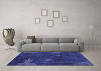 Machine Washable Abstract Blue Modern Rug, wshabs1292blu